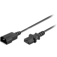 goobay 95124 câble électrique Noir 0,5 m IEC C14 IEC C13, Câble d'extension Noir, 0,5 m, IEC C14, IEC C13, H05VV-F3G, 250 V