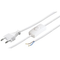 goobay Câble d'alimentation avec interrupteur Blanc, 1,5 mètre