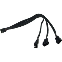 Phobya Adaptateur 4-Pin PWM > 3x 4-Pin PWM 30cm, Câble en Y Noir