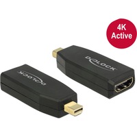 DeLOCK 65581 changeur de genre de câble mini Displayport 1.2 HDMI Noir, Adaptateur Noir, mini Displayport 1.2, HDMI, Noir