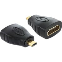 DeLOCK micro HDMI-D mâle vers HDMI-A femelle, Adaptateur Noir