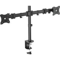 Digitus Support universel pour double écran avec pince de fixation, Support de moniteur Noir