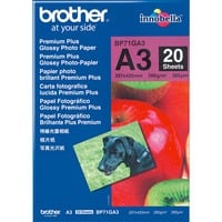 Brother Papier glacé A3, Papier photo Gloss, 260 g/m², A3, Bleu, Rouge, 20 feuilles, 265 µm
