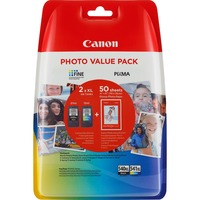 Canon Cartouche d'encre à haut rendement PG-540XL/CL-541XL + Pack économique de papiers photo Rendement élevé (XL), Encre à pigments, 21 ml, 15 ml, Multi pack