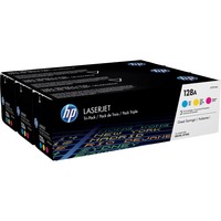 HP 128A Cartouche de toner LaserJet, pack de 3 (CF371AM) Cyan, magenta, jaune