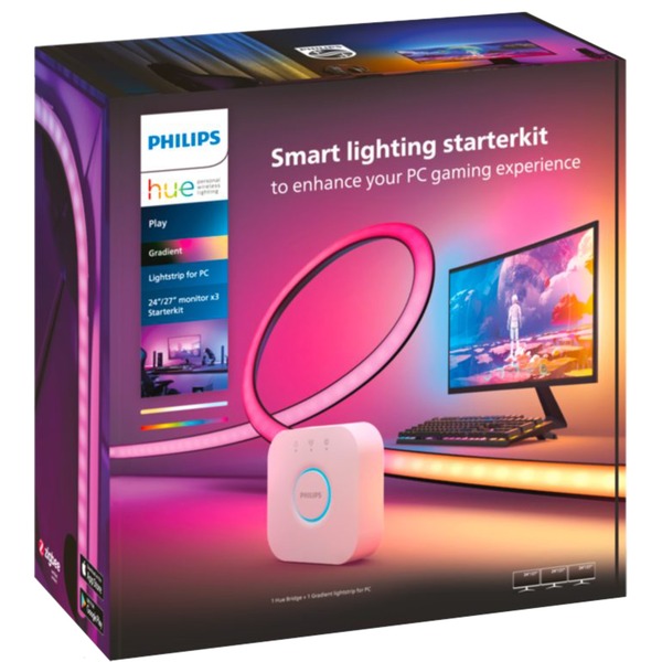 Philips Hue Play gradient lightstrip pour PC 3x 24/27", Bande LED Noir ...