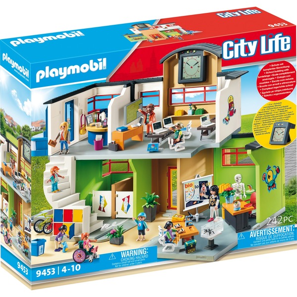 PLAYMOBIL City Life - Ecole aménagée, Jouets de construction Vert