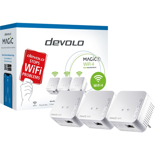 Devolo Magic 1 WiFi 4 Mesh Multiroom Kit, Powerline Blanc, Mesh