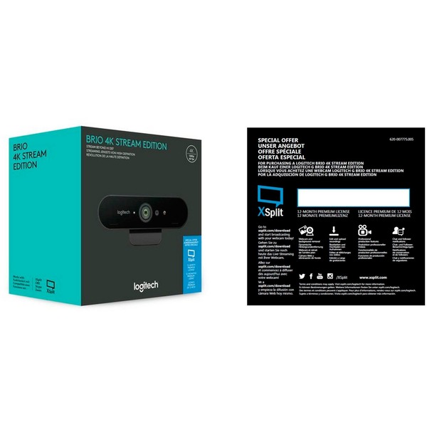 Logitech Brio Stream webcam Noir, 4096 x 21060 pixels, 60 ips, 1080p, USB 3.2 Gen 1 (3.1 Gen 1), Noir, Clip