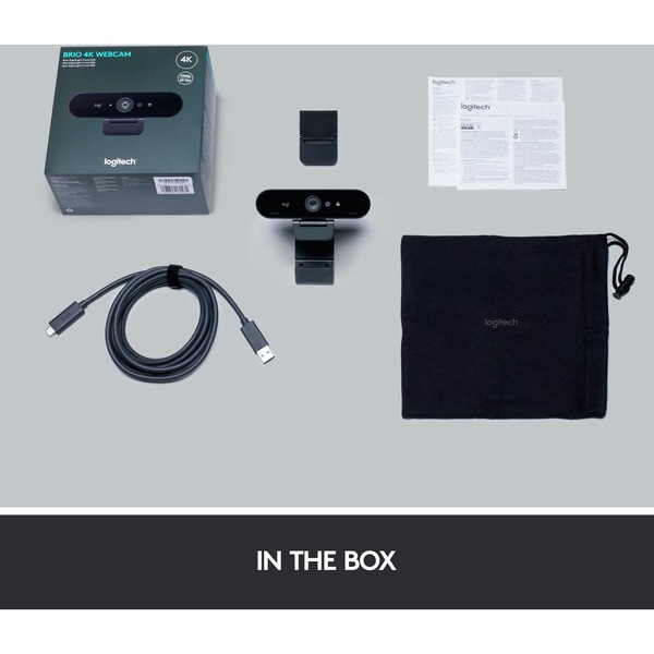 Logitech Brio Stream webcam Noir, 4096 x 21060 pixels, 60 ips, 1080p, USB 3.2 Gen 1 (3.1 Gen 1), Noir, Clip