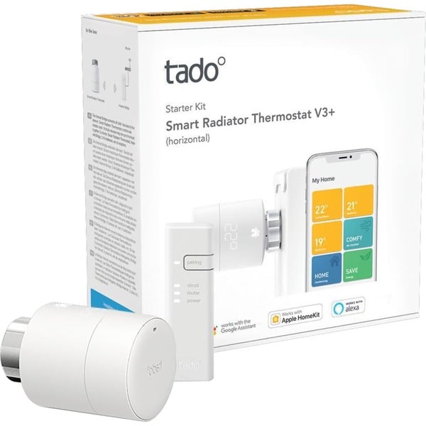 tado° Kit de démarrage - Bouton de radiateur intelligent V3+, Thermostat  Blanc