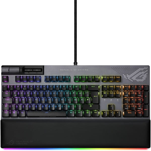 ASUS ROG Strix Flare II Animate, clavier gaming Gunmetal/Noir, Layout  États-Unis, US lay-out, ROG NX Red