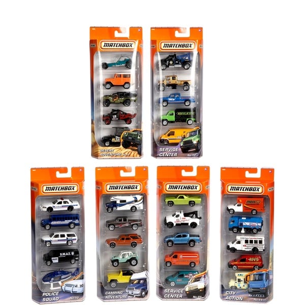 Matchbox - Matchbox Lot de 5 véhicules à l'échelle 1/64, Collection de 5 voitures  jouets de répliques du monde réel pour les enfants de 3 ans et plus [Les  styles peuvent varier] 