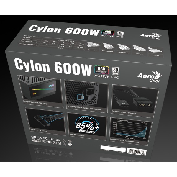 Aerocool Cylon 600W alimentation Noir