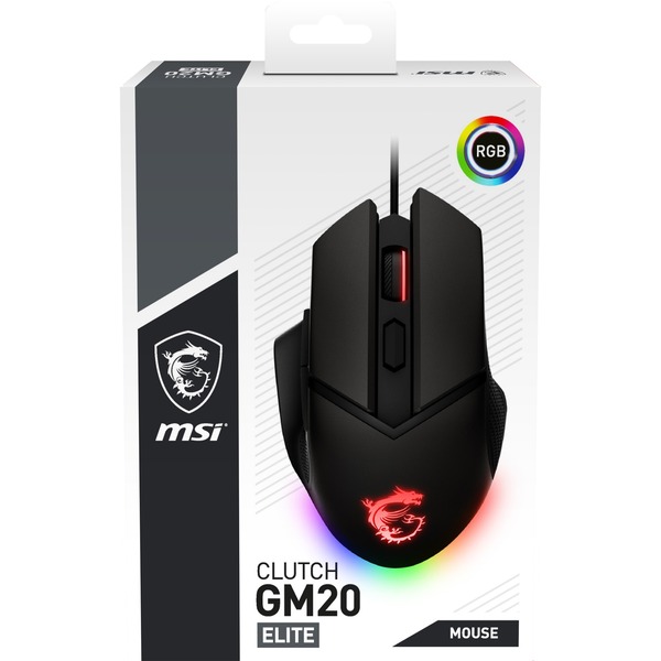 MSI Clutch GM20 Elite, Souris Gaming Noir, 400 3200 dpi, RGB Led