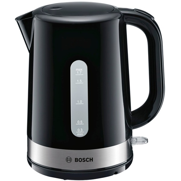 Bosch Home TWK7403 bouilloire 1,7 L 2200 W Noir, Acier inoxydable Noir/en  acier inoxydable, 1,7 L, 2200 W, Noir, Acier inoxydable, Indicateur de  niveau d'eau, Arrêt de sécurité en cas de surchauffe