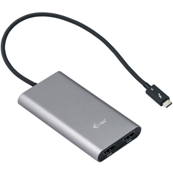i-tec Thunderbolt 3 adaptateur vidéo double HDMI/60Hz Noir, Thunderbolt 3,  USB Type-C, Sortie HDMI, 4096 x 2160 pixels