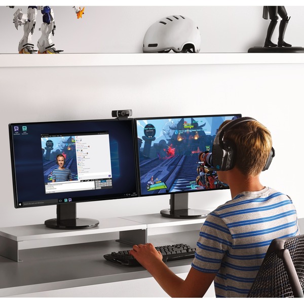 Logitech C922 Pro Stream Webcam Noir, 1920 x 1080 pixels, 60 ips, 1280x720@60fps,1920x1080@30fps, 720p,1080p, H.264, USB