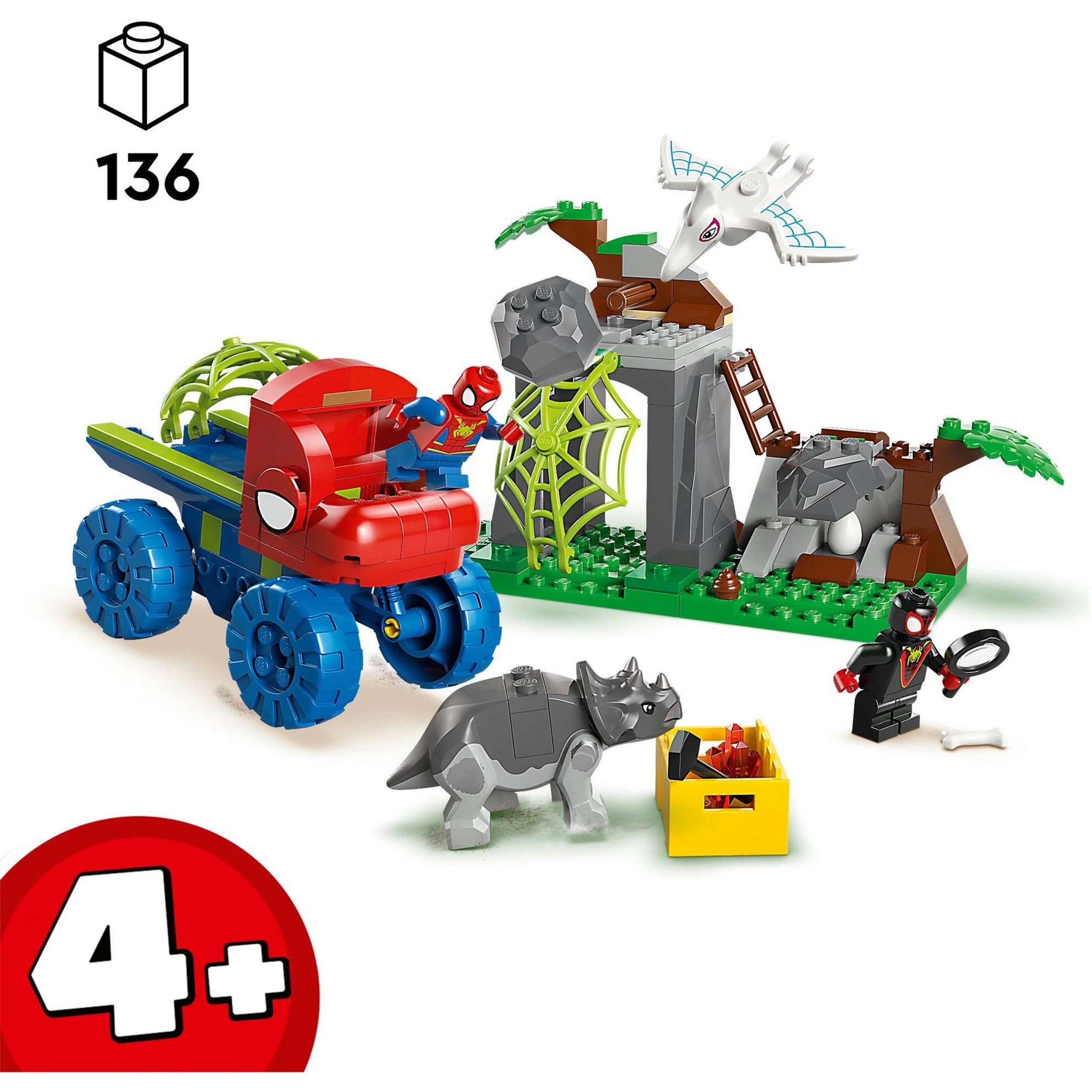 LEGO Marvel Spidey And His Amazing Friends - Mission de sauvetage de l'équipe Spidey avec le dinotruck, Jouets de construction 11199 - Spidey et ses incroyables amis