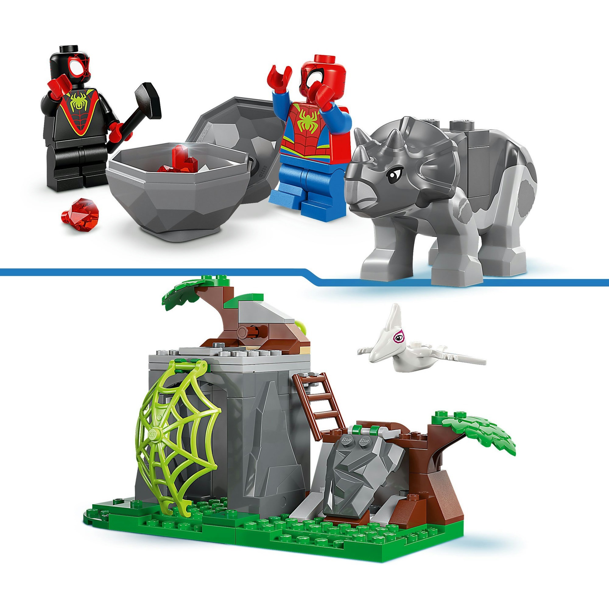 LEGO Marvel Spidey And His Amazing Friends - Mission de sauvetage de l'équipe Spidey avec le dinotruck, Jouets de construction 11199 - Spidey et ses incroyables amis
