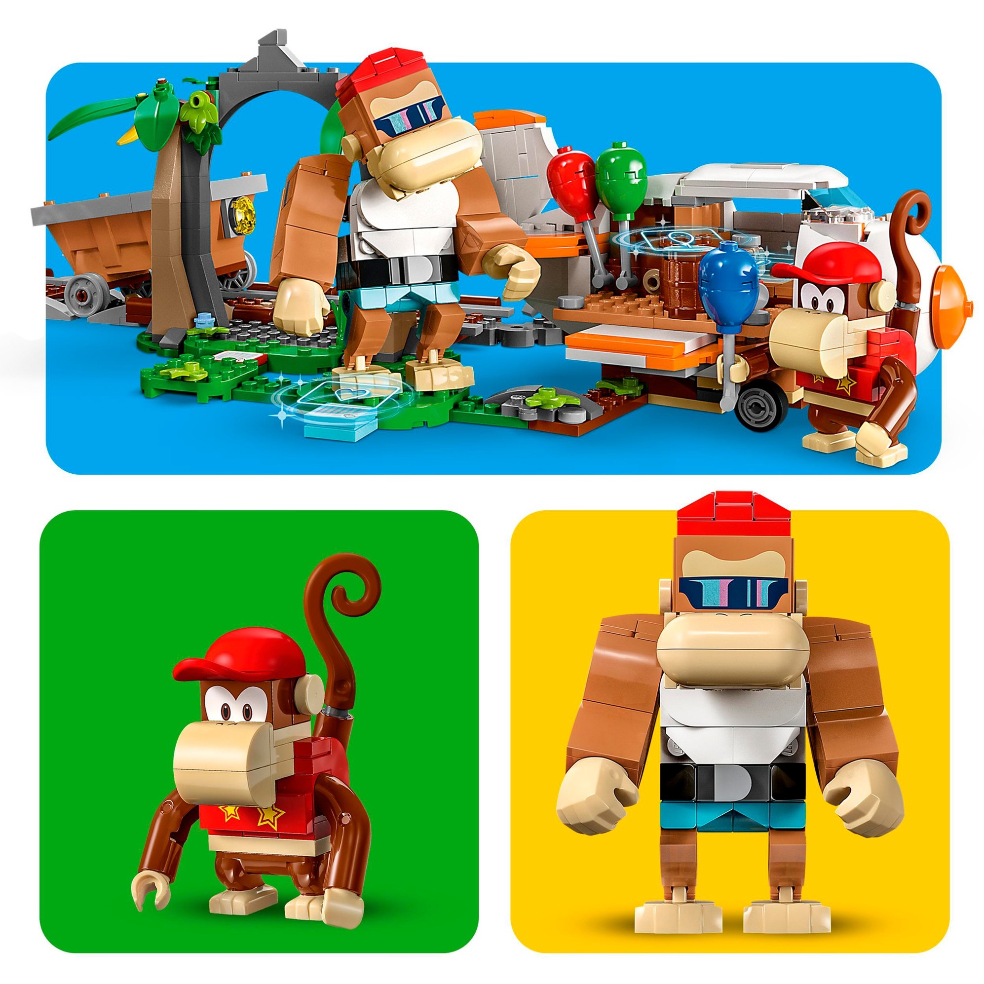 LEGO Super Mario - Ensemble d'extension Course de chariot de mine de Diddy Kong, Jouets de construction 71425