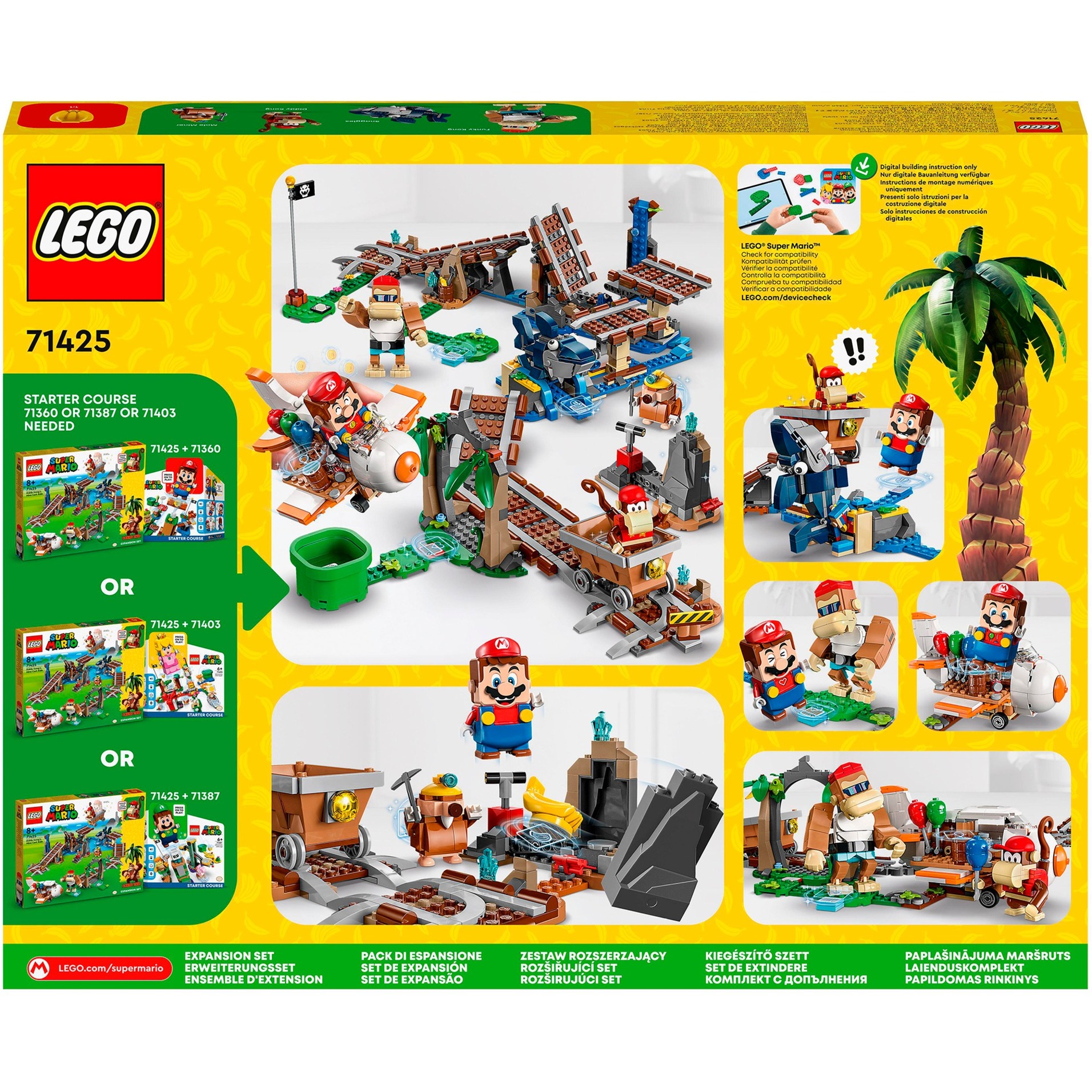 LEGO Super Mario - Ensemble d'extension Course de chariot de mine de Diddy Kong, Jouets de construction 71425