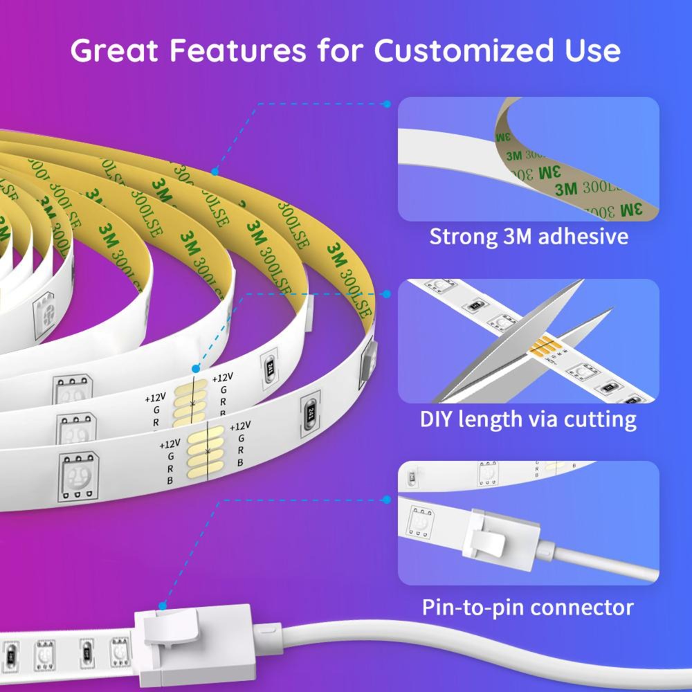 Govee H6110 RGB LED, Bande LED 2x 5 mètres, Wifi, Bluetooth