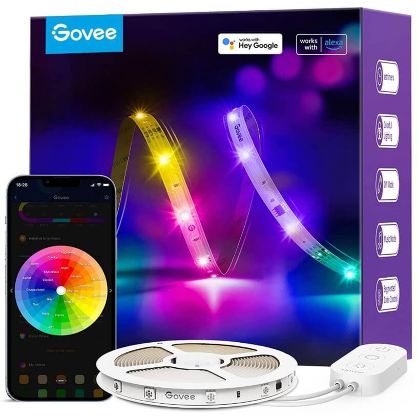 Govee H618A RGBIC Basic Wi-Fi + Bluetooth, Bande LED 5 mètres, RGBIC, Wifi, Bluetooth