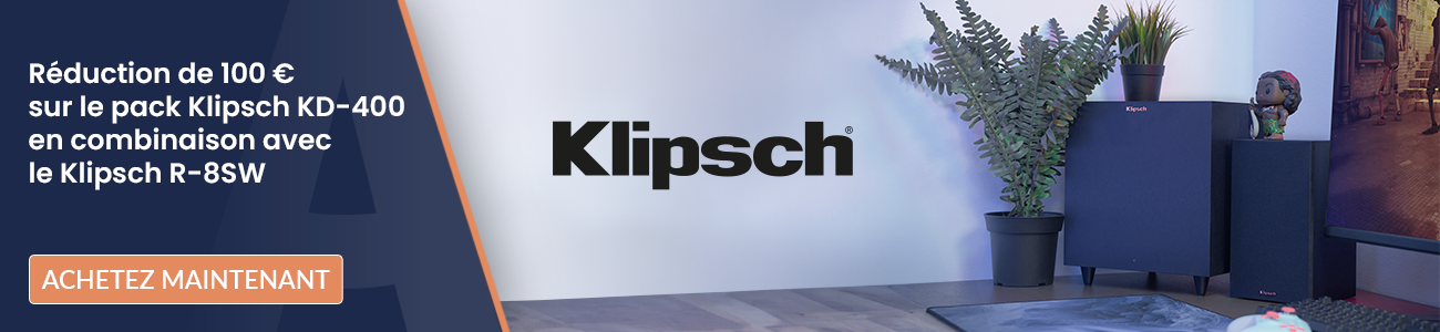 Réduction du bundle Klipsch KD-400 + Klipsch R-8SW