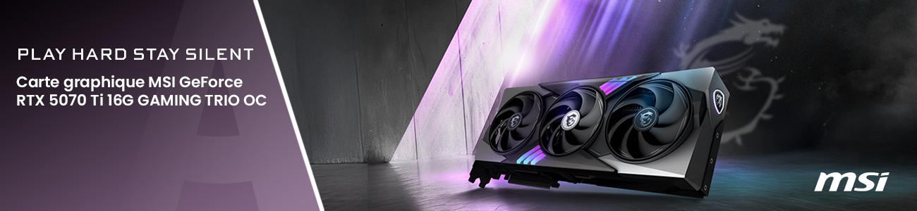Carte graphique MSI GeForce RTX 5070 Ti 16G GAMING TRIO OC