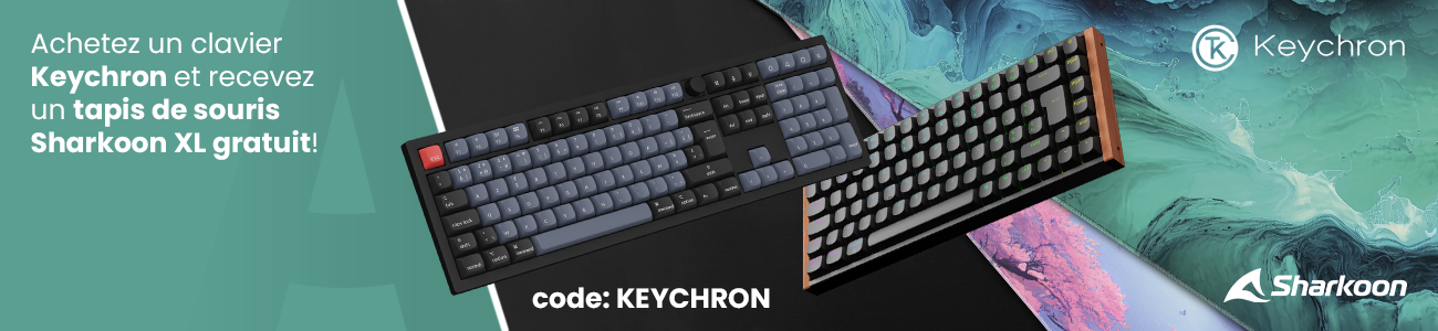 Achetez Keychron et recevez un tapis de souris Sharkoon XL
