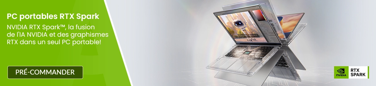 PC portables RTX Spark, la fusion de l'IA NVIDIA et des graphismes RTX dans un seul PC portable! Pré-commander